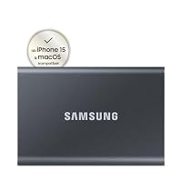 Samsung Portable SSD T7, SSD 4 TB, USB 3.2 Gen.2, 1.050 MB/s Lesen, 1.000 MB/s Schreiben, Externe SSD-Festplatte für iPhone 15 und neuer, Mac, PC, Smartphone und Spielkonsole, Grau, MU-PC4T0T/WW – Ansicht 2