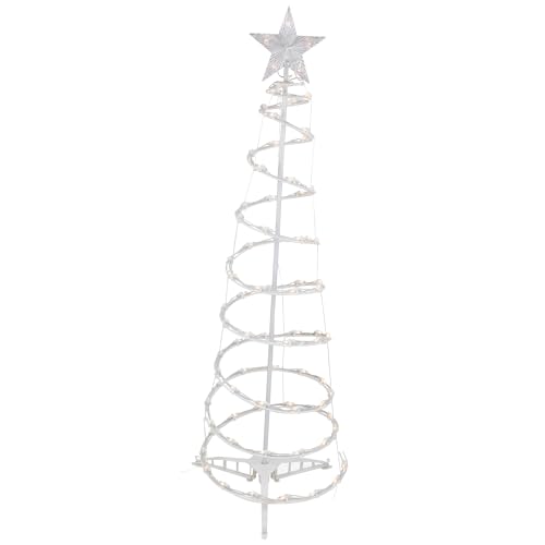 4ft Lighted Spiral Cone Tree Outdoor Christmas Decoration Clear Lights