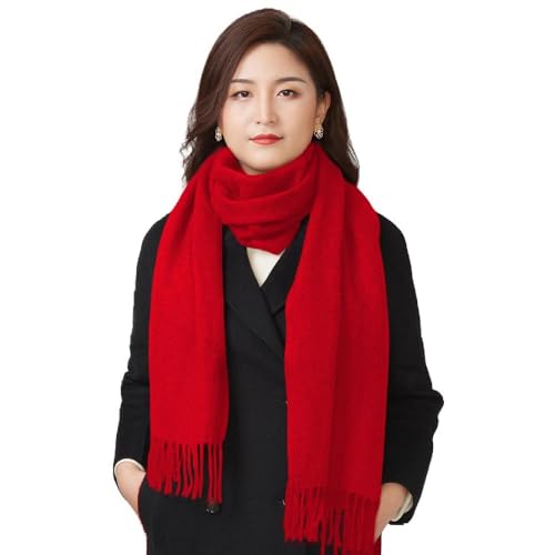 LaniLani 100% Pure Cashmere Scarf 71 x 12 Long Luxurious Winter Gift For Women and Men (Christmas Red)