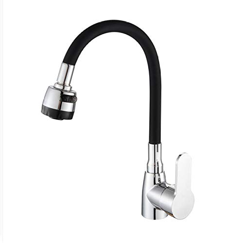 Robinet de cuisine flexible en silicone rose pour laver les grands plats
