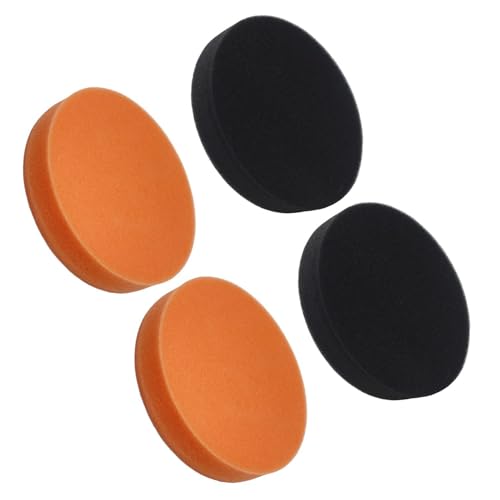 KKLM ポリッシャー スポンジバフ 車磨き 2種類 4pcs 電動ポリッシャー用スポンジバフセット（125mm）ブラック（極細）＆オレンジ（細～中目） 車の磨き・ワックス・研磨に最適 ランダムサンダー対応 車磨き作業をプロ仕様にサポート