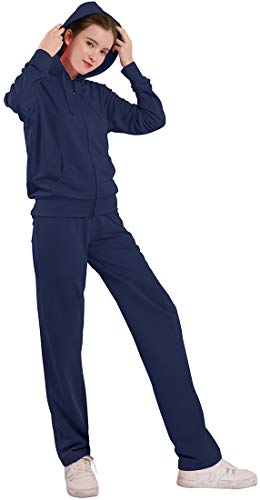 2 Pieces Tracksuit Sets Women's Jogging Hoodie Outfits Solid Zip Up Active Jogger