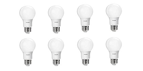 Philips 462176 40 Watt Equivalent Soft White A19 LED Light Bulb, 8-Pack