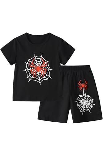 Image of Boys' Shorts Set 6 Pieces Short Sleeve Tee T-Shirt and Shorts Set Boys Outfits Clothing Set 4-12Y