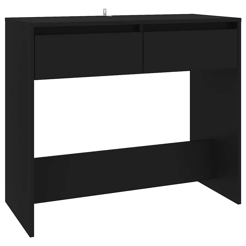 Tavolo consolle nero, tavolo da corridoio con 2 cassetti, 89 x 41 x 76,5 cm | Tavolino versatile per corridoio e camera da letto, robusto scaffale decorativo con cassetti in legno.