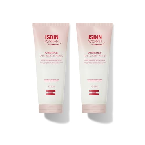 ISDIN Antiestrías Duplo Crema Para Prevenir Y Atenuar Las Estrías, Rosa, Sin Color, 250 ml (Paquete de 2)