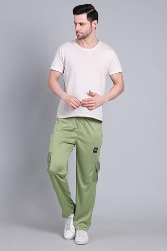 Image of Lycra Blend Cargo Track Pant for Men | Multi Pocket Lycra Stretch Fabric | Comfortable Stylish Joggers for Running Sports Casual Wear | Boys Gym Lower Activewear