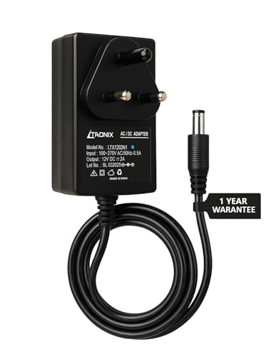 Image of 12V 2A Power Adapter, Power Supply for Router, LED Strip, CCTV Camera, Modem, Set Top Box /DTH Box, DIY Boards, 2.5mm x 5.5mm Jack,12Volt 2Amp DC Output
