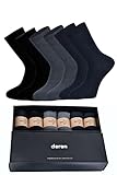 DEREN 6 Paar Bambus Socken Herren Anti Schweiß, Premium Bambus Socken, Geschenk für Mann, Bamboo Socks für Business und Freizeit, Herrensocken , ohne Naht, Atmungsaktiv, Weich (39-42)