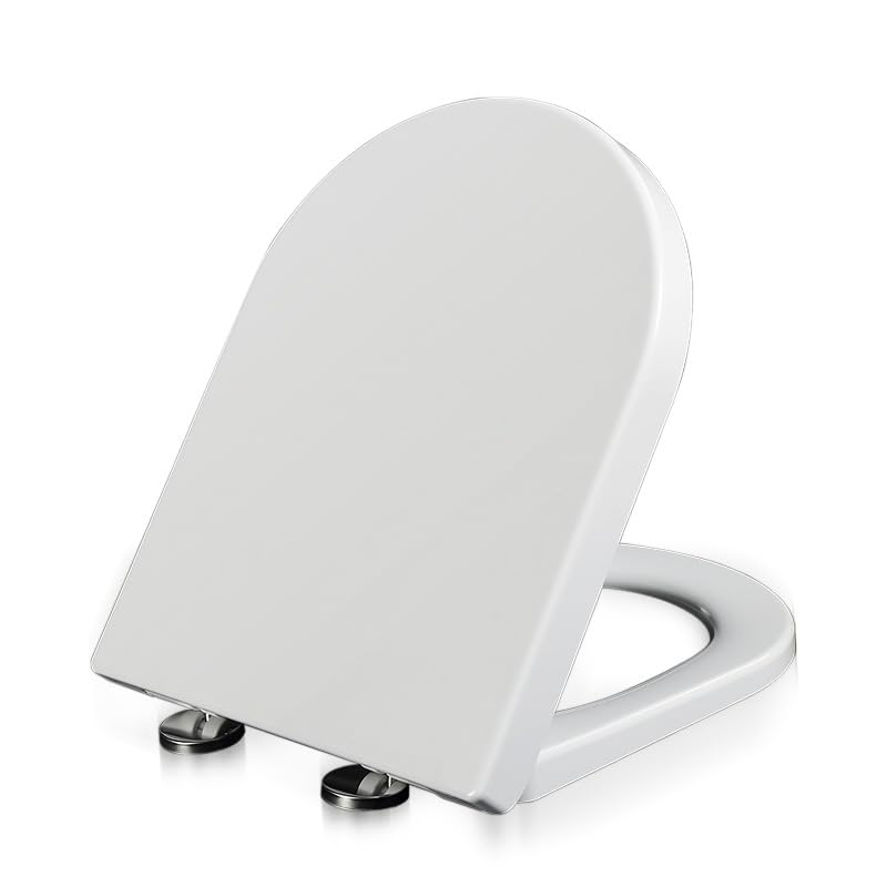 DAYONGU Shape Toilet Seat, Slow Close Toilet Cover with Adjustable Hinges Easy Clean, Thickened Toilet Seat with Easy to Install and detach. (white-U)