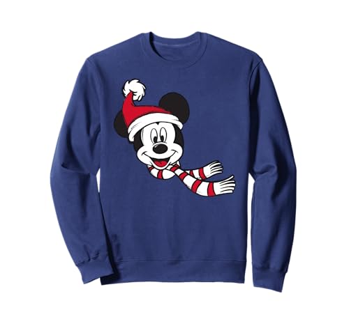 Sweatshirt Disney Mickey Mouse avec écharpe d'hiver pull de Noël et vêtement de fête
