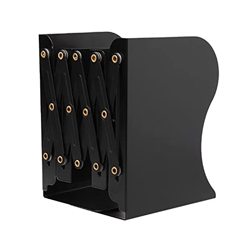 Serre-livres rétractable en métal noir pour étagère de bureau et rangement de documents