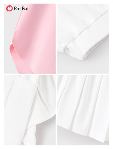 Image of PATPAT Girls Tennis Skirt Sets Moisture Wicking Tank Tops and Pleated Skirts 2 Piece Outfits Activewear Sets 5-12 Years