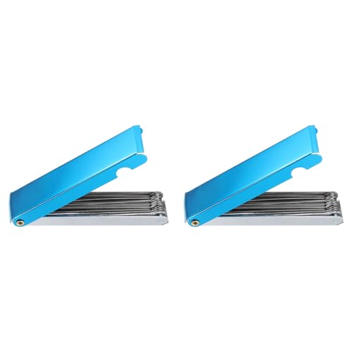 HARFINGTON 2pcs Torch Tip Cleaner 12 Wire Stainless Steel Carb Cleaning Kit with a Flat File for Carburetors Cleaning Engine Gas Sprinklers Shower Heads Wire, Blue