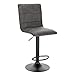WOLTU 1x Taburete de Bar Regulable en Altura con Respaldo Juego de 1 Taburete Altos Cocina Giratorio Piel Sintética Cromado Silla Bar Gris BH289gr-1