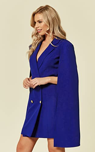 EXTRO&VERT Cape Blazer Jacket for Women Gold Buttons Double Breasted Split Sleeve Casual Outfit2