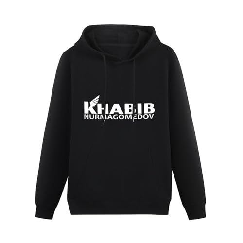 TANYOUPIN Khabib Nurmagomedov Time Long Sleeve Hoody with Pocket Sweatershirt, Hoodie Black XL