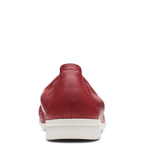 Clarks Clarks Jenette Ease Ballet Flat, Red Leather, 10 Medium