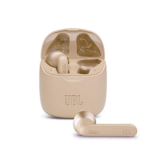 Image of JBL Tune 225TWS True Wireless Earbuds, with JBL Pure Bass Sound, Bluetooth, 25 Hours Battery, Dual Connect, and Voice Assistant (Gold)