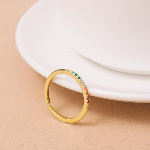 Cubic Zircon Stone Finger Rings - Moon Star Couple Rings - Rainbow Color, Sweet Cool, Adjustable Opening - Valentine's Day Gift - Jewelry Accessories,Silver,A2-2pcs/set Best Gift4