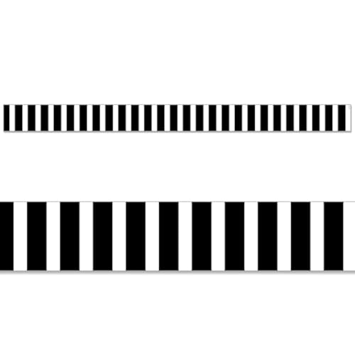 Creative Teaching Press Bold Stripes EZ Border, 48 Feet, White