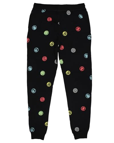 Marvel Men's All Over Print Marvel Circle Logo Lounge Jogger Pajama Pants4