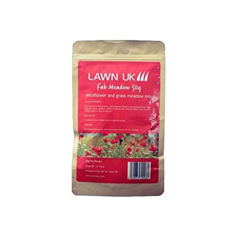 Lawn UK Fab Meadow Wildflower Seed Mix 50g - covers up to 20sqm, sow and grow - annual and perennial wildflowers for colour from the first year Cover