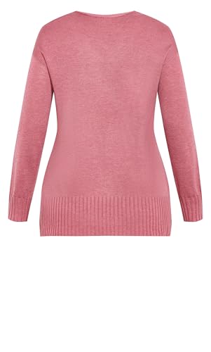 Image of AVENUE Women's Plus Size Clare V Neck Sweater