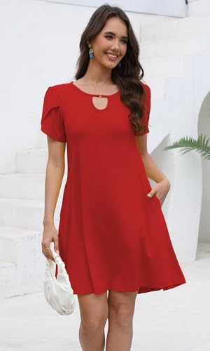 Image of COSSEN Women's Summer Casual Tshirt Dress Crew Neck