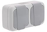 Indice de protection IP 54 Étanche Double Prise 2P+T gris