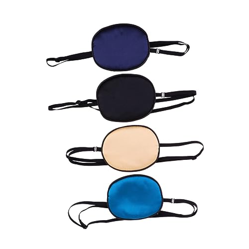 KALLORY 4 Pcs Tapa-olho Ajustável Tapa-olho De Seda Tapa-olhos De Estrabismo Tapa-olho Com Alça Tapa