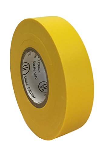 Image of TradeGear Yellow 10 Pack - UL Listed Colored Electrical Tape, 60 ft x 3 /4 in, 600V, Flame Retardant, Waterproof, Rubber Adhesive - Phase Marking, Wire ID, Automotive
