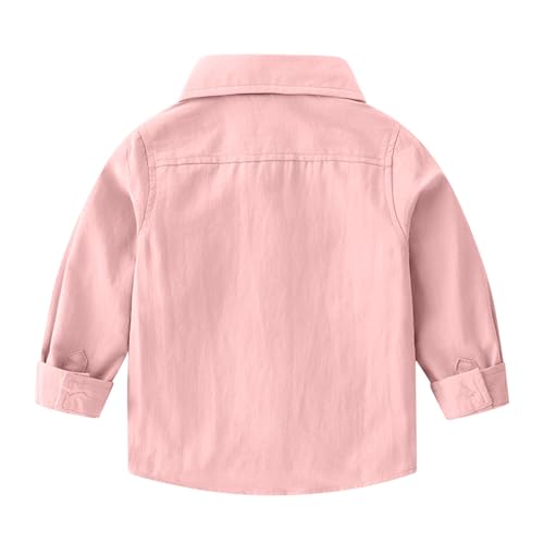 Toddler Kids Long Sleeve Cute Button Down Shirts Loose Comfy Cotton Lapel Casual Tops for Boys and Girls 1-8 Years3