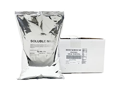 Brickhouse Frothy Milk Topping Mix – Soluble Milk Powder for Cappuccino, Latte & Hot Beverages, 6/2lb Bags
