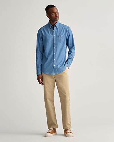 GANT REG INDIGO BD, Camicia Uomo, Blu ( SEMI LIGHT...