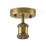 LEDSone Stylish Single Head Ceiling Lamp Retro Flush Mount E27 Lamp Holder Light Fixture for Bedroom Living Room Hallway Vintage Ceiling Lighting with Easy Installation