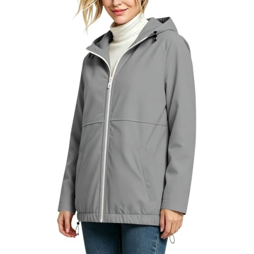 Chaqueta impermeable mujer para lluvia y viento con ajuste regular cómodo 5