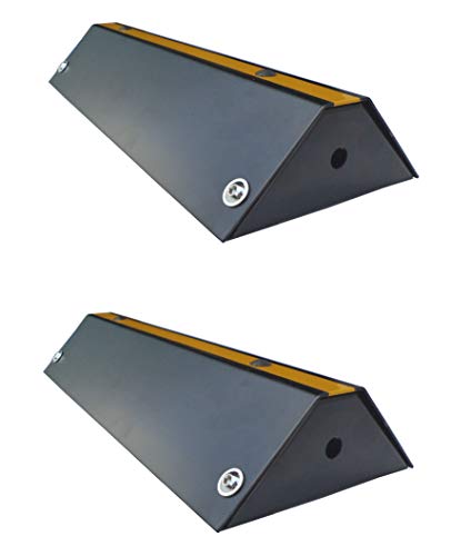 SWS-42x2 Butoir de Parking, réalisé en Acier, à Hauteur Réduite, pour les Parkings et Garages 42x16x7 cm (pack de 2)