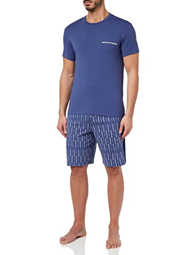 Emporio Armani Mens Men's All Over Vertical Logo Pajamas Pajama Set,...