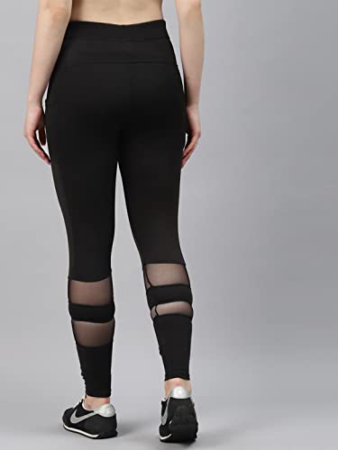 Image of BLINKIN Women's & Girl's Gym Wear Skinny Fit Mid Rise Tights Track Pant With Mesh Insert & Side Pockets : Ideal For Active Wear, Yoga & Workout - The Ultimate Gym Pants (6081)
