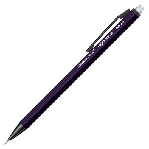 Image of Scrikss 0.5 mm Cute Aesthetic Mechanical Clutch Lead Pen Pencil | for Drafting Sketching Drawing | Dark Purple Penpencil | Hexagon-R