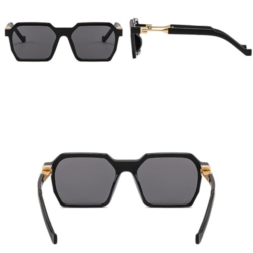Lunettes de soleil thé léopard rétro style polygone à taille unique