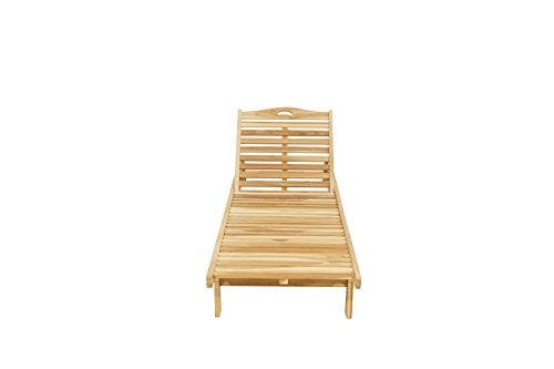 Ploß Outdoor furniture Archimedes Sonnenliege, Eco Teak Natur, 200 x 70 x 36 cm Cover