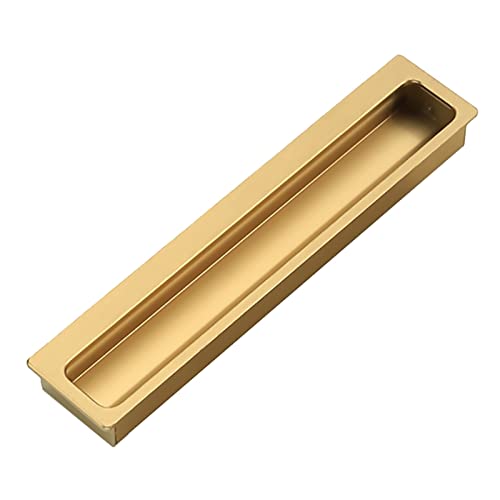 Muschelgriff 1 Stück Küchengriffe Schiebetür-Möbelgriff Versteckter Griffmulden Griffe Schiebetür Einlassgriffe für Schränke Kleiderschrank Schublade Küche Tür(Color:Gold,Size:96mm)
