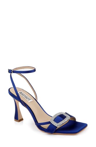 Sandale à talon Judith Badgley Mischka en satin de soie avec cristaux de luxe