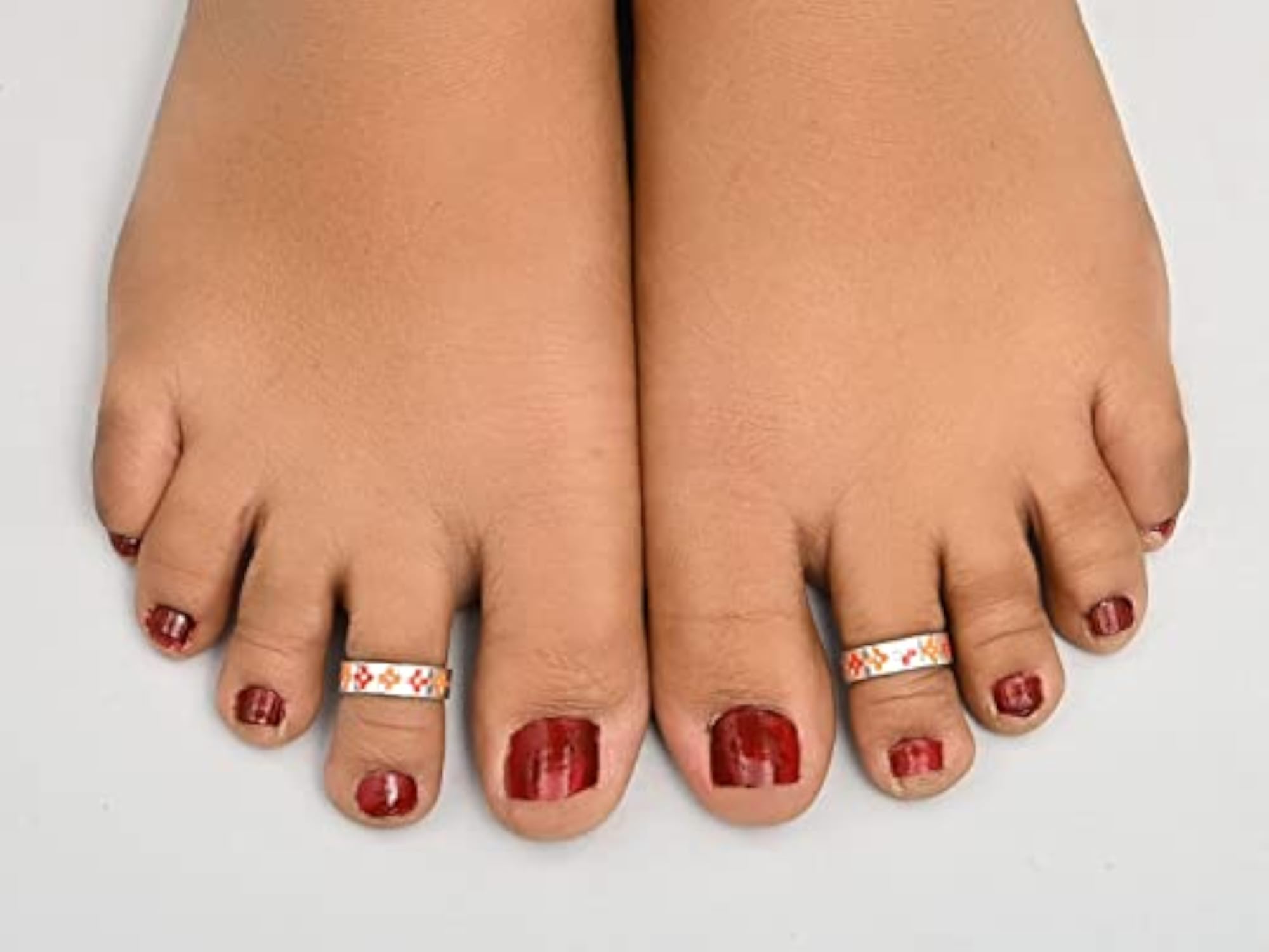 Women's Glossy White 925 Sterling Silver Toe Rings