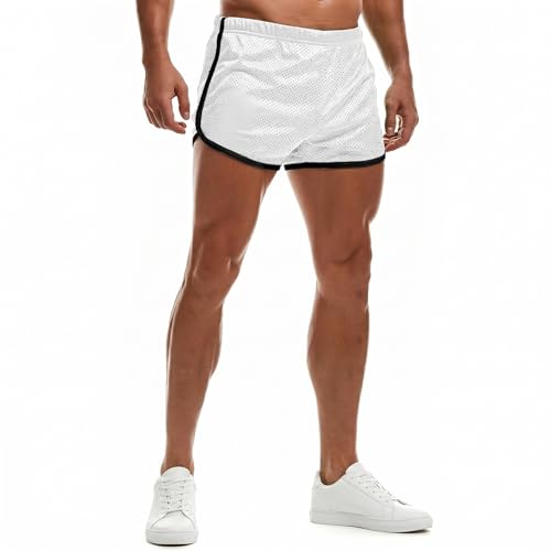 Short de weightlifting homme blanc XL anti-frottement pour le sport