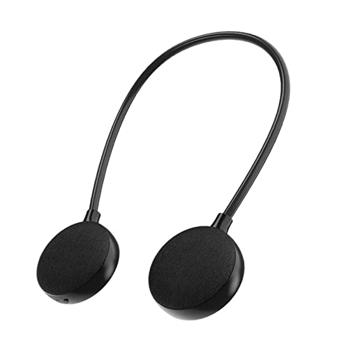 Nishiyuenyi Altavoz Inalámbrico de Cuello Portátil Bluetooth 5.0 Diseño Recargable Y de Sudor Materiales Resistentes Adecuado para Viaje Oficina, Negro
