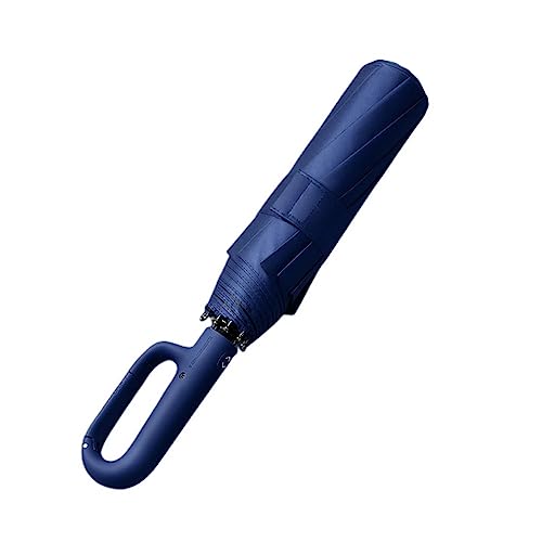 NOGRAX Ombrello Rinforzare Anello Chiusura Completamente Automatico Ombrello Uomini Donne 10 Doppio Osso Grande Pieghevole Antivento Forte Impermeabile Robusto Ombrello-Blue B