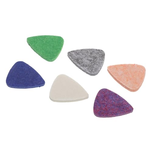 Totority 6個ウールフェルトピック ギターとウクレレ用 サステナブルな素材の指ピック フラットサム 弦楽器用 アコースティックギターやバンジョーに ピンク ダークブルー グリーン グレー 米 紫
